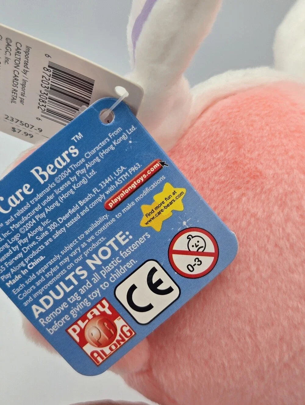2004 LOTSA HEART ELEPHANT Care Bear Cousins EASTER BUNNY EARS Tags